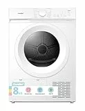 Comfee Wärmepumpentrockner, 8kg, Energieklasse D mit Wärmepumpentechnologie, UV-Licht für hygienische Reinheit, Auffrischen, LED-Display,Schnelltrocknen,CD08EHP05W,Weiß [Energieklasse D]