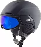 Alpina Alto Q-LITE - Sicherer, Stoßabsorbierender & Individuell Anpassbarer Skihelm Mit Kontrastverstärkendem Visier Für Erwachsene, Charcoal-Rose matt, 51-55 cm