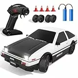 AYIQUTY RC Drift Auto, 1:24 Mini 4WD Ferngesteuertes Drift Auto mit Halb Proportional Gashebel Und LED Leuchten, 25KM/H RC Rennen, Spielzeug Geschenke für Jungen ab 6 7 8 9 10+ Jahren