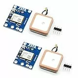 APKLVSR GPS Modul,GY-NEO6MV2 NEO-6M GPS-Flugsteuerungsmodul 3V-5V Superstarker Keramikantenne für Arduino EEPROM APM 2.5(2 Stück)