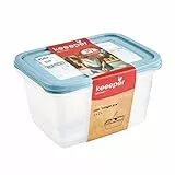 keeeper Tiefkühldosenset 2-teilig, Wiederbeschreibbarer Deckel, 2 x 2 l, 20,5 x 15,5 x 10,5 cm, Mia Magic Ice, Nordic Blue
