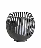 Dehner Solar-Lampe Mina Ø20 x H19 cm – LED Gartenleuchte mit Dämmerungssensor, warmweiß, bis zu 6 Std. Leuchtdauer, Metall & Kunststoff, schwarz