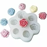 pekifaves Silikonform Blumen, Kerzen Formen Silikon Rosen Nelke Pfingstrose Silikonformen Gießformen, 3D Rose Mini Blume Kerzen Formen für Seife Schokolade Aromatherapie DIY Dekoration