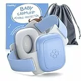 UseNiy Baby Ohrschutz für Säuglinge und Kleinkinder (3 bis 48 Monate) - Sichere Passform & Komfort Ohrmüller- 25dB Lärmdämpfungskopfhörer für Reisen, Flugzeuge, Konzerte - Blau