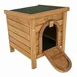 Kerbl Pet Outdoor Kleintierhaus, 36x36x40cm, wetterfestes Bitumendach, für Hasen, Kaninchen, weitere, Kleintiere, einfache Reinigung, verschließbar