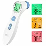 Fieberthermometer für Babys Kinder und Erwachsene, kontaktloses Stirnthermometer Infrarot Digital Thermometer mit sofortiger genauer Ablesung, Fieberalarm, weiß