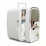 Upstreman 6L Mini Kosmetik Kühlschrank mit Wärmefunktion für Make-up, Getränke, Fläschchen, 3-Stufen LED Beleuchtung, Leise & Tragbar Beauty Kühlschrank für Schlafzimmer, Büro, Wohnheim