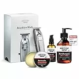 Brooklyn Soap Company Expert Beard Bundle - Set mit Brooklyn Blade USB-C Barttrimmer, Bartöl, Bartshampoo & Bartwachs - Hochwertiges Bartpflege-Set & Geschenkset für Männer