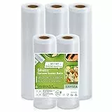 Anysea Vakumiererbeutel Vakuumierfolie Vakuumbeutel-Lebensmittel Vakumierfolienrollen Einschweissbeutel:Vakuumrollen Folienrollen für Vakuumierer BPA Frei Sous Vide Beutel 5 Rollen 20x2/28x3/x300cm