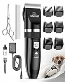 oneisall Leise Hundeschermaschine Profi Schermaschine Hund Katze Tierhaarschneidemaschine Elektrische Hundetrimmer Schnurlosen Haarschneidemaschine (Schwarz)