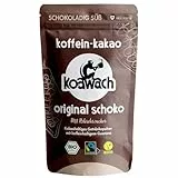 koawach – Kakaopulver Original Schoko Getränkepulver 500 g – Bio-Trinkschokolade mit Koffein aus Guarana & feiner Vanillenote – vegan & Fairtrade – schokoladiger Energie-Kakao für heiße & kalte Drinks