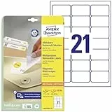 AVERY Zweckform L6023REV-25 Universal Etiketten (525 plus 105 Klebeetiketten extra, 63,5x38,1mm auf A4, wieder rückstandsfrei ablösbar/abziehbar, bedruckbar, selbstklebende Aufkleber) 30 Blatt, weiß