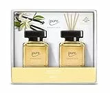 ipuro - Essentials Raumduft SOFT VANILLA 2x50ml | Raumerfrischer mit Vanille, Sandelholz, Lakritz, Pfirsichblüte & Karamell Duft Aroma | Diffuser mit Stäbchen | Lufterfrischer für die Wohnung