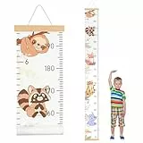 Aolso Kinder Messlatte, Größenmesser für Kinder, Massband Kinder, Baby-Wachstumstabelle, Wandbehang-Wachstumstabelle, Dekoration Kinderzimmer, Messlineal für Babys, Mädchen, Jungen (Zoo)
