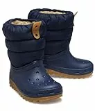 Crocs Unisex Kinder Classic Neo Puff Boot K Stiefel, Navy/Gum, 32/33 EU