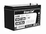 Green Cell® AGM 12V 7,2Ah Akku Vlies Batterie VRLA Blei Batterie Bleiakku Ersatzakku Akkubatterie Versorgungsbatterie Zyklenfest Wartungsfrei UPS USV Notstrom Elektro Spielzeug Alarm Roller