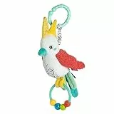 Fehn Spielzeug Baby Zwitscher-Vogel - Motorikspielzeug mit Befestigungsring - Spieltier mit Greif Elementen - Babyspielzeug zum Greifen & Entdecken - Kuscheltier für Babys & Kleinkinder ab 3+ Monaten