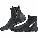 Seac Regular Boot - kurzer, 5 mm starker Neopren-Tauchstiefel mit halbstarrer Sohle und Fersen- sowie Knöchelschutz, Schwarz, XS