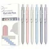 Four Candies 6 PCS 0,5 mm schnell trocknende schwarze Gel-Tintenstifte feine Spitze glattes Schreiben, Schulbedarf niedliche Stifte (Morandi)