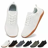 Geweo Barfuss Schuhe Damen Barfuß Sneaker Barfußschuhe Frauen Barfussschuhe Sommer Barefoot Shoes Laufschuhe Turnschuhe Weiß 39