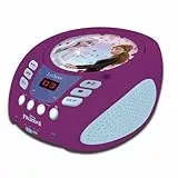 Lexibook - Bluetooth-CD-Player für Kinder - Disney Die Eiskönigin 2 - Tragbar, Lichteffekte, Mikrofonbuchse, Aux-In, Akku oder Netz, Mädchen, Jungen, Lila, RCD109FZLXB