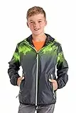 killtec Jungen Lyse Bys Jcktb Funktionsjacke Regenjacke mit Kapuze packbar Lyse BYS JCKT B, neon-grün, 176, 36250-000