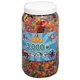 Hama Perlen 211-51 - Bügelperlen Dose mit ca. 13000 Midi Bastelperlen mit Durchmesser 5 mm, in Neon Mix, kreativer Bastelspaß für Groß und Klein