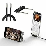 Growalleter Unsichtbares Halter-Ladekabel mit Ständer, 240-W-Multi-Ladekabel 4-in-1-Schnellladung, USB-C-Kabel mit faltbarer Halterung für Telefon-Laptop, Flüssigsilikon-Flachdraht 1,5 m (2-in-1)