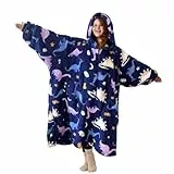 Winthome Hoodie Decke Oversize (für 90-150KG), Deckemit Ärmeln und Kapuze, Taschen, Riesen Hoodie Lockere Bequeme, für Damen Herren, Weinachtsgeschenke, Heizkosten Sparen