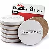 X-Protector Filz Möbelgleiter für Hartholzböden 8 Stück 9cm - Möbelgleiter - Schwerlast-Möbelgleiter für Harte Oberflächen - Weiße Filzgleiter - Bewegen Sie Ihre Möbel einfach & sicher
