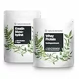 natural elements Kraftsport Basic Set – Whey Protein Vanille 24g Protein pro Portion – Kreatin Monohydrat 500g ultrafeines Pulver – hochdosiert, für deinen Muskelaufbau – laborgeprüfte Qualität