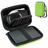 ProCase 2,5' Festplattentasche für Seagate Portable Drive/Toshiba Canvio Partner/WD Elements/UnionSine Externe Festplatte/Backup Plus Slim/Samsung T9 Portable SSD External Hard Drive Tasche -Grün