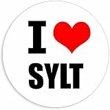 Kiwistar - Autoaufkleber - 8x8 cm - außen klebend - I love Sylt für Auto, Laptop, Fahrrad, LKW, Motorrad Aufkleber mehrfarbig Sticker Decal