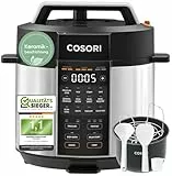 COSORI Schnellkochtopf, Keramikbeschichtung, 9-in-1, Multikocher mit 14 Funktionen, Pressure Cooker 5,7 L, Reiskocher, Dampfgarer, Joghurtbereiter, Slow cooker und Sous Vide, Rezeptbuch, Edelstahl