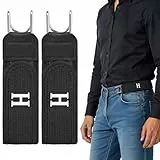 Vicloon Elastischer Gürtel Ohne Schnalle, 2er-Pack elastischer Gürtel ohne Schnalle für Damen und Herren, verstellbarer taktischer Metallhakengürtel mit Klettverschluss (Schwarz)