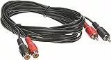 PremiumCord Cinch Kabel 10m, 2x Cinch RCA Stecker auf 2x Cinch RCA Buchse, Audio Verlängerungskabel, Stereo Audio, Für TV, Handys, MP3, HiFi, Farbe schwarz, kjackcmf2-10