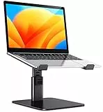 Babacom Laptop Ständer, 8 Höhenverstellbar Aluminium Kühlpads Laptop Stand, Ergonomischer Belüfteter Laptopständer Kompatibel mit MacBook, Air, Pro, Alle 10'-16' Notebooks- Schwarz