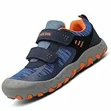 Mishansha Kinderschuhe Jungen Atmungsaktiv Kinder Wanderschuhe Leicht Sneakers Mädchen rutschfest Turnschuhe Flexibel Sportschuhe Bequem Outdoorschuhe,Trek Dunkelblau 29EU