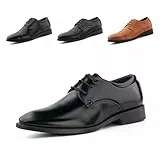 Oxford Herren Brogues Anzugschuhe Derby Schuhe Lederschuhe Business Schuhe Formale Schnürhalbschuhe Schnürschuhe Klassischer FG18 Schwarz 47