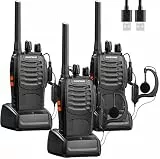 Baofeng Walkie Talkies Funkgerät PMR446 Zwei-Wege-Radio Professionelle Gegensprechanlage 16 Kanäle Funkempfänger Sende- und Empfangsgerät,Inklusive Akku, Headset und USB-Ladestation(3 Stück)