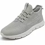 FZJIALI Turnschuhe Herren Schuhe Sneakers Grau Sommerschuhe Laufschuhe Sport Schuhe Gym Slip on Sneaker StraßEnlaufschuhe Walkingschuhe Joggingschuhe Fitness Männer Schuhe Slippes Grau 43