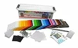 Pracht Creatives Hobby Pixel P60001-27501 kleine Starter Box, Bastelset mit 60 Pixelplatten, 4 Grundplatten, 12 Medaillons mit Kette und 4 Minivorlagenhefte, kinderleichtes Stecksystem