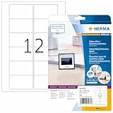 HERMA 5070 Video Etiketten für VHS-Kassetten Front, 800 Blatt, 78,7 x 46,6 mm, 12 pro A4 Bogen, 9600 Stück, selbstklebend, bedruckbar, matt, blanko Papier Videokassetten Aufkleber, weiß