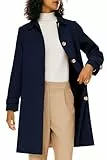 Orolay Damen Trenchcoat Einreihige Mittellange Classic Revers Winddichte, schlanke Oberbekleidung Marine M