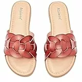 Ataiwee Frauen Slide Sandalen - Mode Cross Strap Slip On Damen Sommerschuhe.(2307012,BR/MF,40)