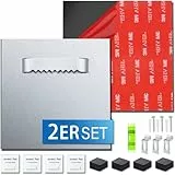 sturiz 2 Stück Bilderhaken Bildaufhänger Selbstklebend Bilderrahmen Aufhänger Klebehaken für Bilder 8 x 8 cm Aufhängen Ohne Bohren Bilderhaken zum Kleben Bildaufhängung bis 8kg mit 15 Zusatzgeräten