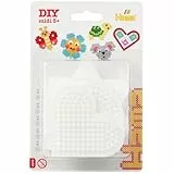 Hama Perlen 4570 Kleine Stiftplatten 5er Set für Midi Bügelperlen mit Durchmesser 5 mm, Motive Viereck, Kreis, Herz, Stern und Sechseck in Weiß, kreativer Bastelspaß für Groß und Klein