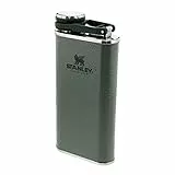 Stanley 1913 Classic Wide Mouth Flask 236ml Mit Never-Lose Kappe - Edelstahl Flachmann Mit Weiter Öffnung Zum Einfachen Befüllen Und Einschenken - BPA-Frei - Hammertone Green