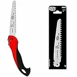 FELCO 600 Säge (Sägeblatt 16 cm, Klappsäge Schnitt-ø 50 mm, Länge 350 mm), 26 x 16 x 12 cm & 600/3 Ersatzsägeblatt für Klappsäge FELCO 600 (Länge 160 mm, Sägeblatt für Gartensägen, einfache Montage)