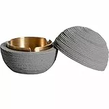 Cutfouwe Deko-Mülleimer - Betonbehälter mit Metall-Innenfutter, Vielseitig für Innen und Außen,Grau,12cm